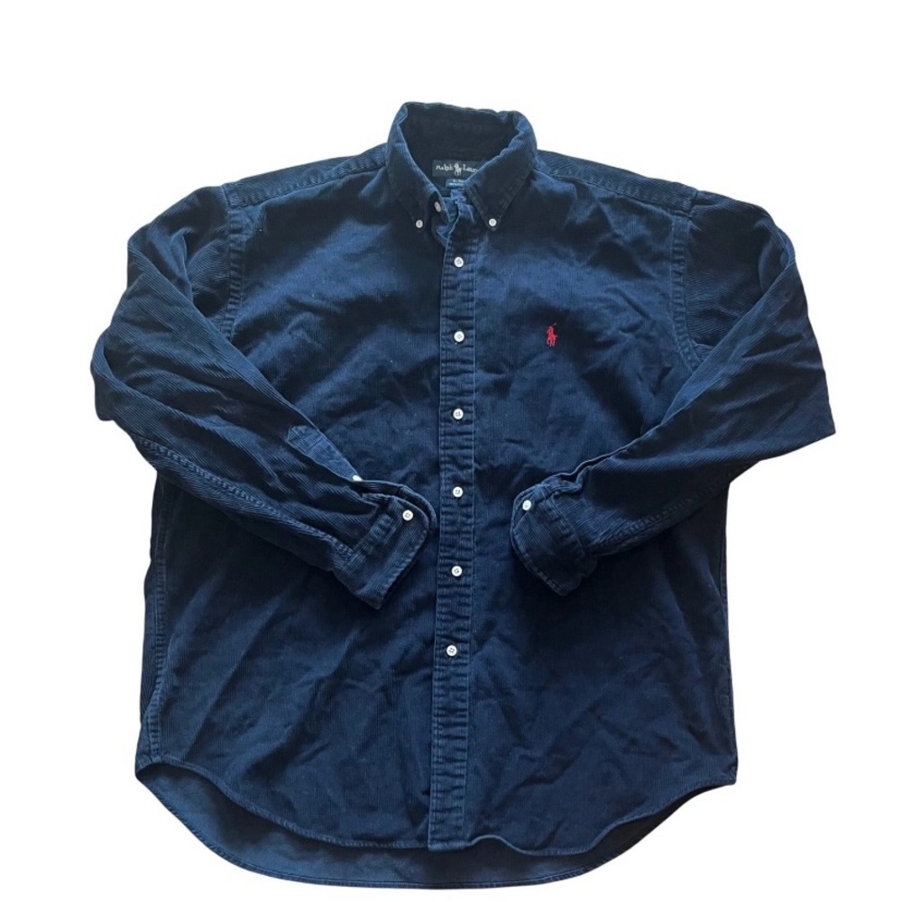 Ralph Lauren Navy Corduroy Oxford Button-Down Large